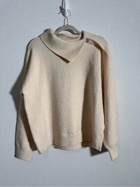 Sunday Edition Cream Sweater Soft Minimalist Quiet Luxury Coastal Grandma Chic M